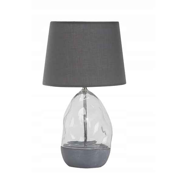 Stolní lampa noční skleněná popelavá s stínidlem do obývacího pokoje ložnice Rabalux
