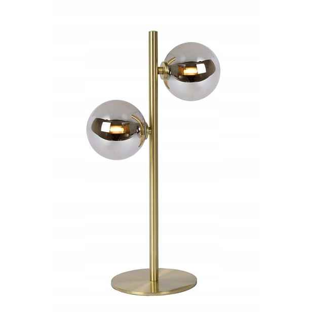 Stolní lampa zlatá skleněná kouřové koule dvojitá 43 cm do obývacího pokoje Lucide