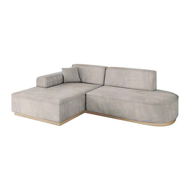 ALTDECOR ROHOVÁ SEDAČKA s otomanem, levá IREA-L1 232x165x80 Světle hnědá Velur