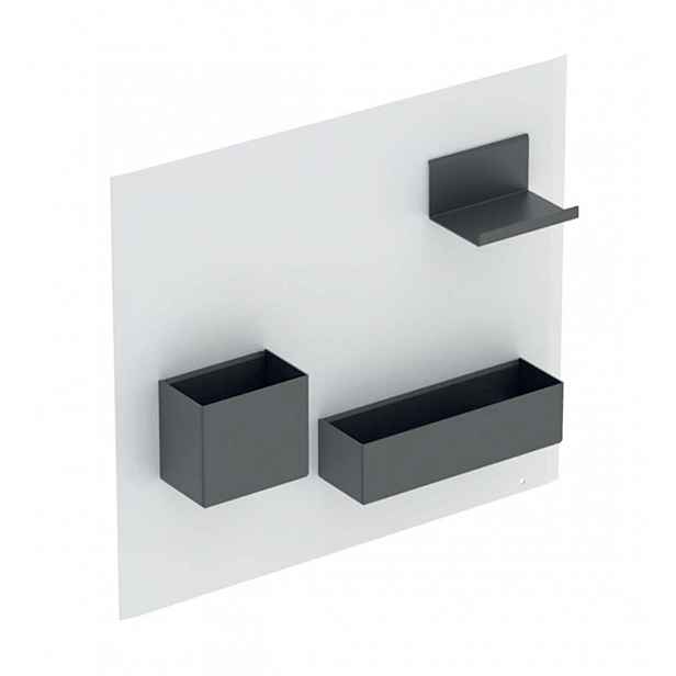 Geberit - Magnetická tabule s přihrádkami, 45x39 cm, matná bílá/matná láva 500.649.01.2