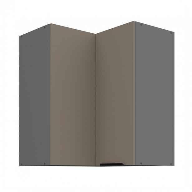 Horní rohová skříňka LUNARA 2 - 60x60 cm, tmavě béžová / antracit