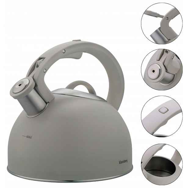 Konvice Klausberg KB-7912 2,5L Šedá ocelová s hrubým dnem Indukce Gaz