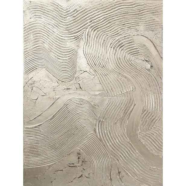 Ručně malovaný obraz 88x118 cm Metallic Silver – Malerifabrikken
