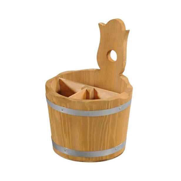 Stojan na příbory, se 3 přihrádkami, 14 cm, borovicové dřevo - Kesper