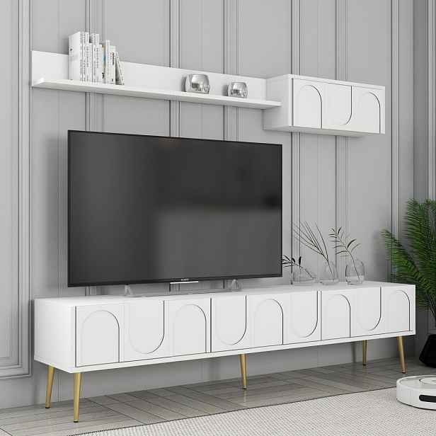 TV stěna / Sestava pod TV Lyon 2 - White, Gold