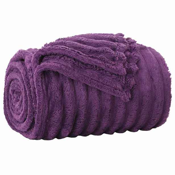 vidaXL Přehoz Fialová 150 x 130 cm 0.51 kg Fleece