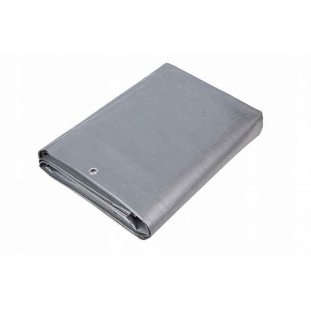 Plachta stříbrná 160 g 5 m x 6 m, s oky, mrazuvzdorná, voděodolná, Uv