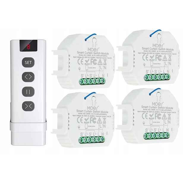 4x Ovladač rolet Din 2A Tuya Zigbee Zigbee2MQTT dálkové ovládání