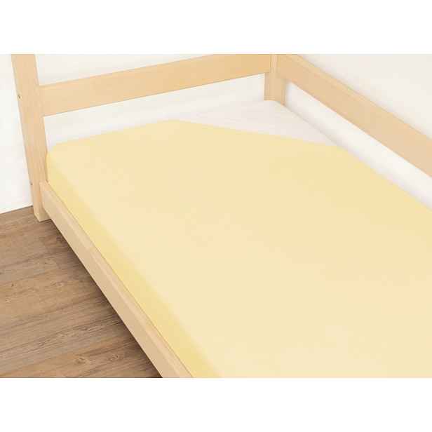 Benlemi Jednolůžkové prostěradlo JERSEY z bavlny Zvolte barvu: Vanilková, Zvolte rozměr: 120 x 160 cm