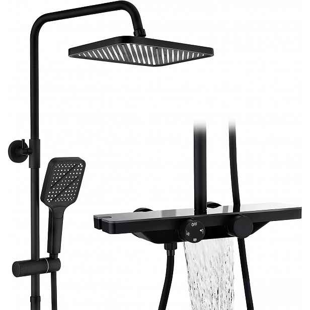 HOMelody sprchový set termostatická 30 cm černá