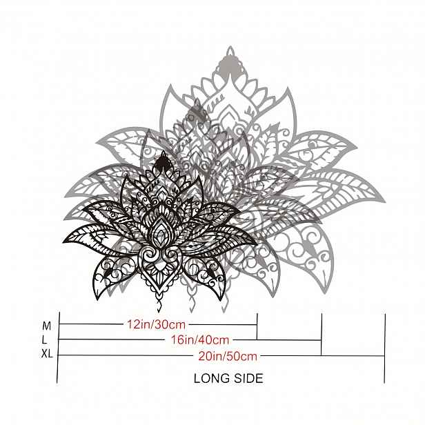 TEMU 1 ks Kovová nástěnná dekorace Lotus Mandala, vhodná pro vertikální zavěšení v domácí kanceláři, kovová nástěnná s interiéru, bez nutnosti
