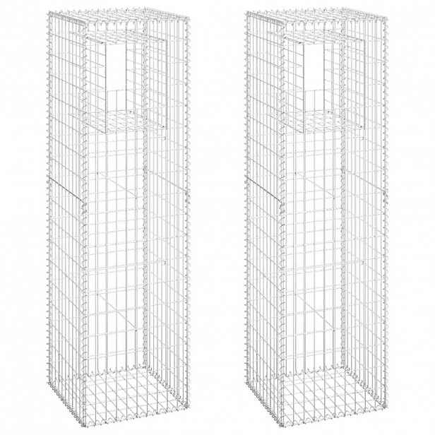 vidaXL Gabionové sloupky 2 ks 50 x 50 x 180 cm železo