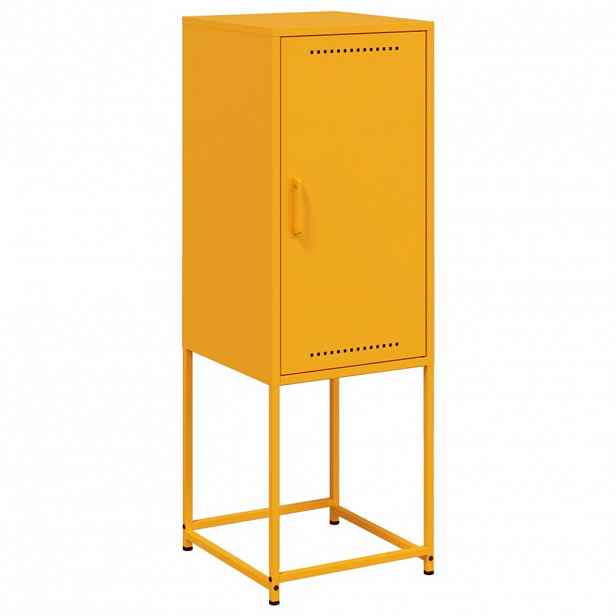 vidaXL Skříň highboard hořčicově žlutá 36 x 39 x 107 cm ocel