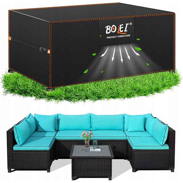 Voděodolný Obal Na Zahradní Nábytek 180x120x74 CM Silný Odolný XXL