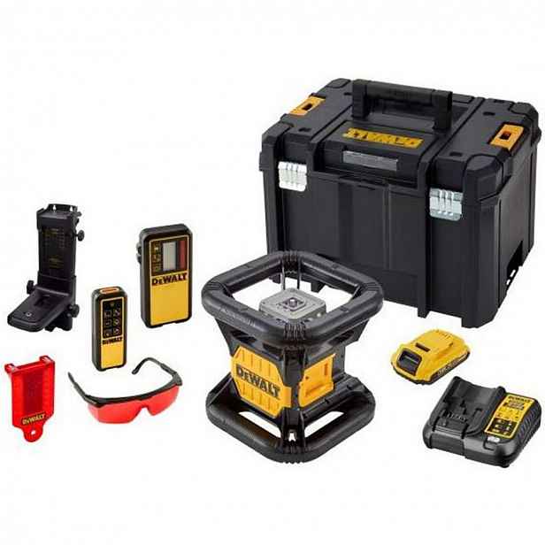 DeWALT - 18V AKU rotační laser, dosah 600 m, s příslušenstvím, 1x aku 2,0 Ah XR, nabíječka DCE079D1R