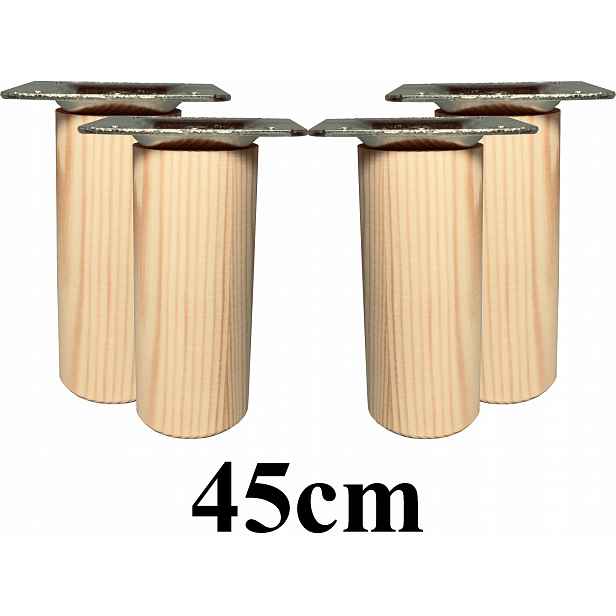 Dřevěné Nožky soustružené 45 cm, sada 4 plechy