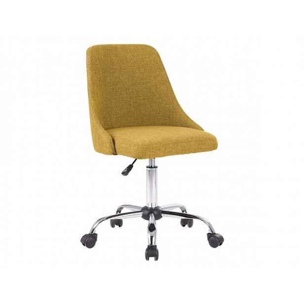 Konferenční židle EDIZ, žlutá/chrom - 48x57x78-88 cm