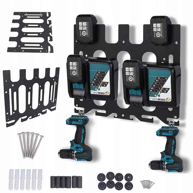Nástěnný Držák Na Akumulátorové Baterie Pro Makita 4-MÍSTNÝ