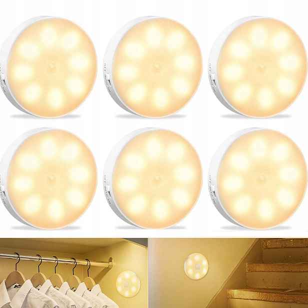 Noční Lampa Do Ložnice, Skříně, Police S Pohybovým Senzorem 6000K Led 6 Ks