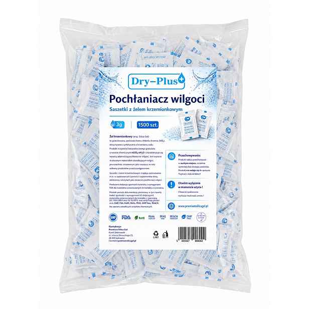 Pohlcovač vlhkosti Dry-plus Premium Silica Gel 3 g 1500 ks