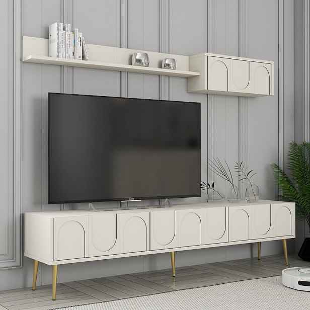 TV stěna / Sestava pod TV Lyon 2 - Cream, Gold