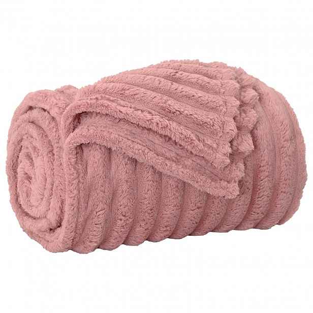 vidaXL Přehoz Růžová 200 x 150 cm 0.8 kg Fleece