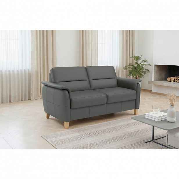 Sit & More TŘÍMÍSTNÁ POHOVKA, antracitová, pravá kůže