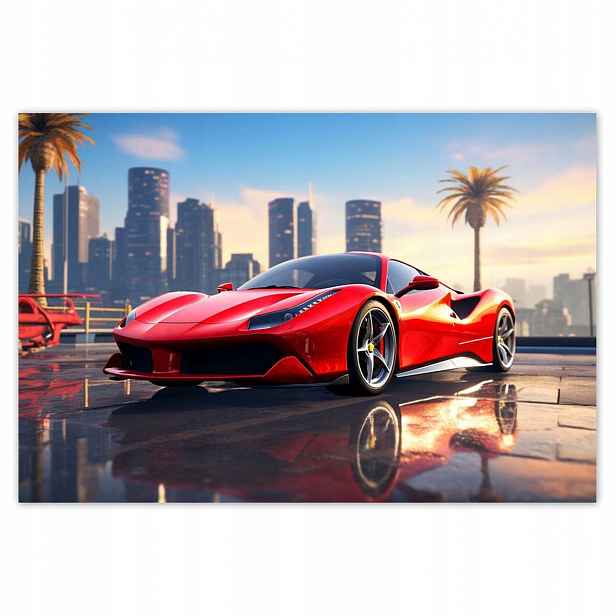 Plakáty 185x125 Červené Ferrari