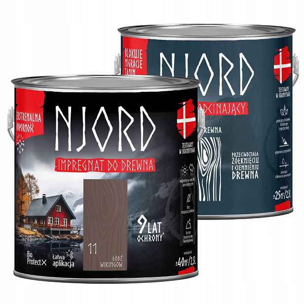 Njord Ochranný Impregnát Na Dřevo 2,5L Loď Vikingů Njord Grunt 2,5L