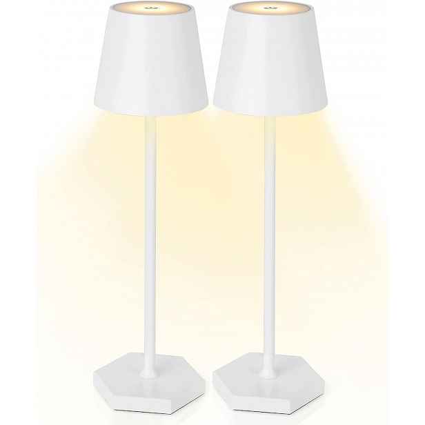 Sada 2 kusů akumulátorových Led stolních lamp nabíjených přes Usb, bílá