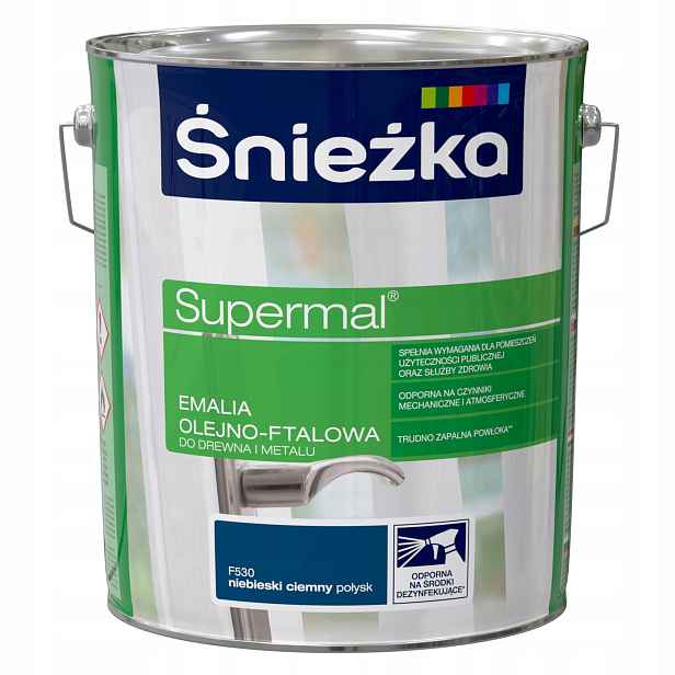 Śnieżka Supermal Olejovo-ftalová Smaltovaná Lesklá Modrá Tmavá 10 L F530