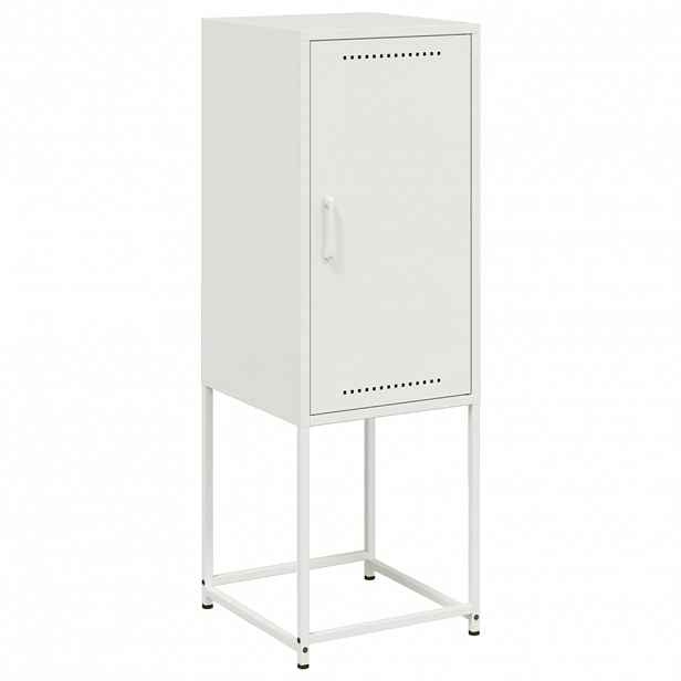 vidaXL Skříň highboard bílá 36 x 39 x 107 cm ocel