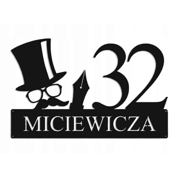 Číslo Na Dům 60 cm Tabule Adresa Ocel 2 mm Mickiewicza