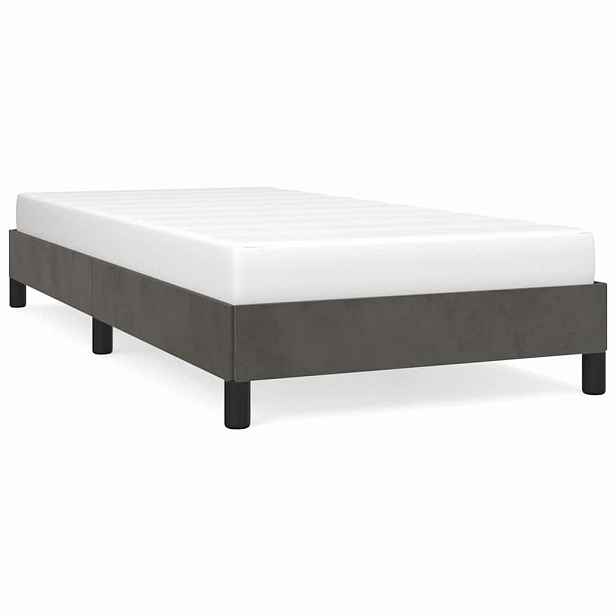 vidaXL Rám postele bez matrace tmavě šedá 100 x 200 cm samet