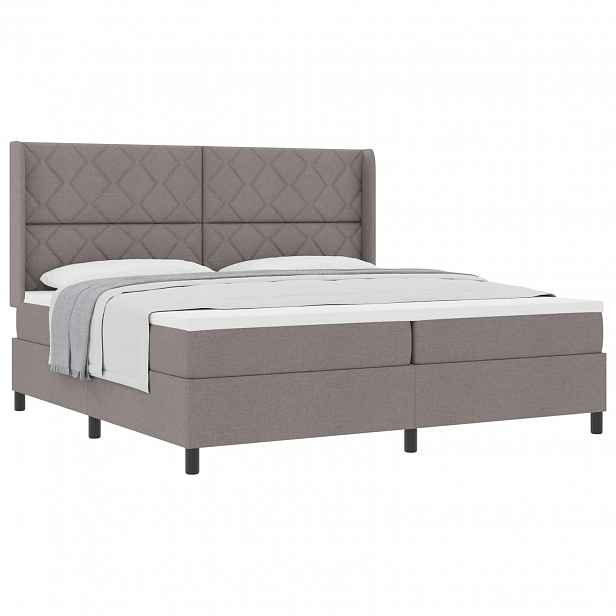 vidaXL Postel s boxspringem s polštářem Taupe 200 x 200 cm textil