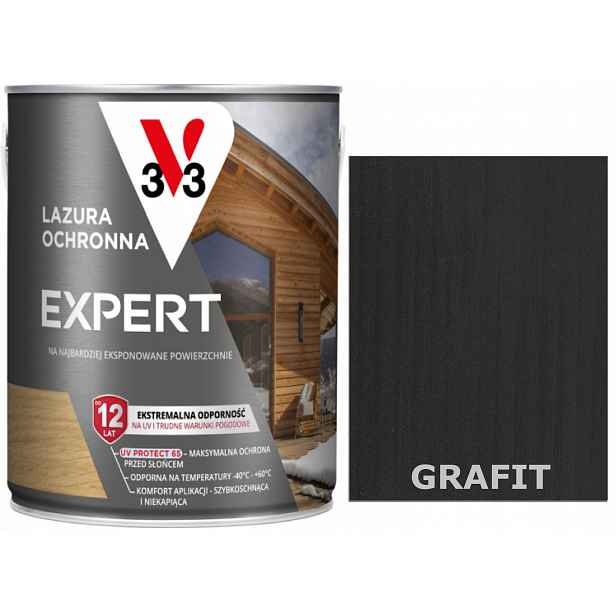 Lazura V33 Expert Polský Klima 12 Let Grafit 5L