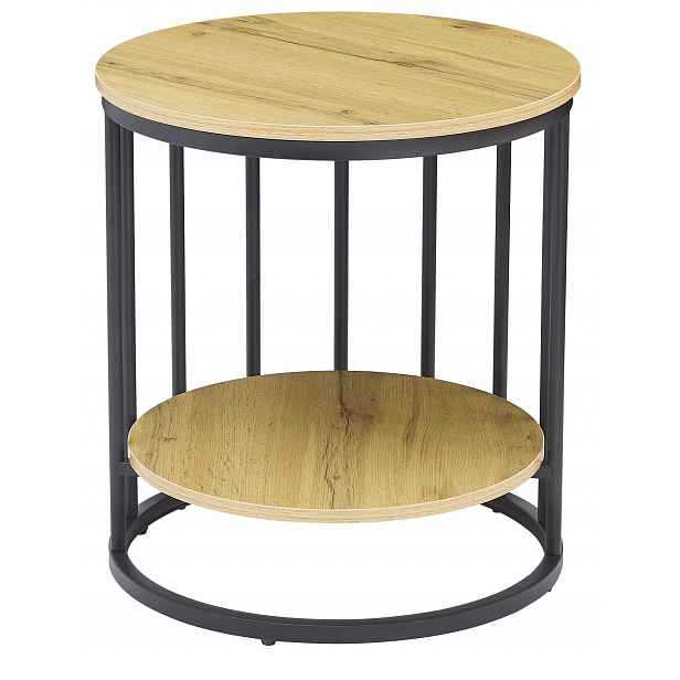 Noční stolek s policí, moderní, vysoký, Lamello, průměr 50 cm