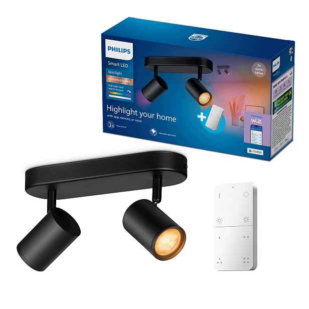 stropní svítidlo Led Spot 2x GU10 Rgb Philips Smart WiFi Aplikace WiZ Dálkový Ovladač
