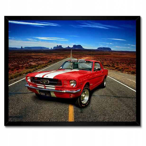 Plakáty v rámu 50x40 Červený Ford Mustang Usa