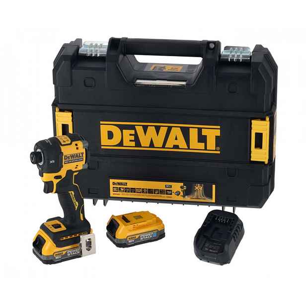 DeWALT - 18V AKU rázový utahovák, 2x aku 1,7 Ah XR, nabíječka DCF870E2T