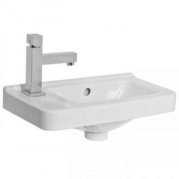 Jika old JIKA CUBITO PURE H8114231001051 - Cubito umývátko asymetrické 45 x 25 cm levé; s otvorem pro baterii; bílé/PERLA
