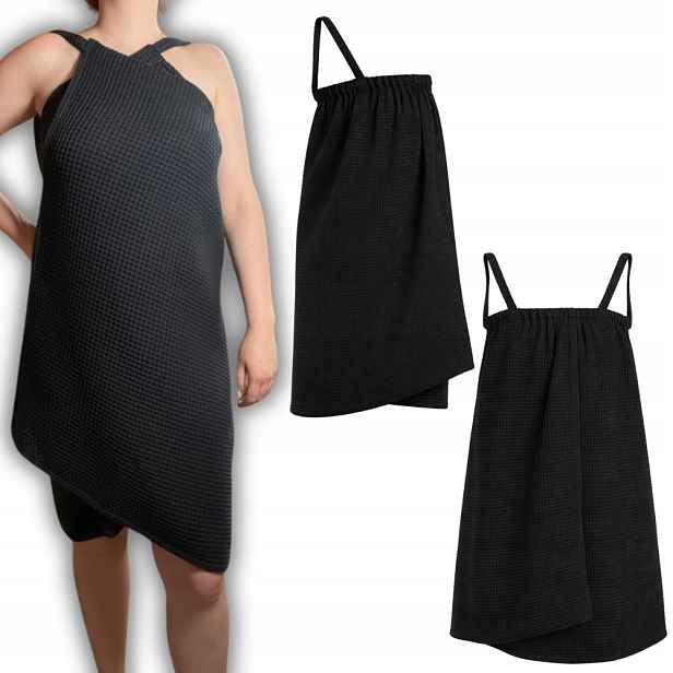 Dámský Saunový Kilt – Černý 100% Bavlna Elegance A Pohodlí