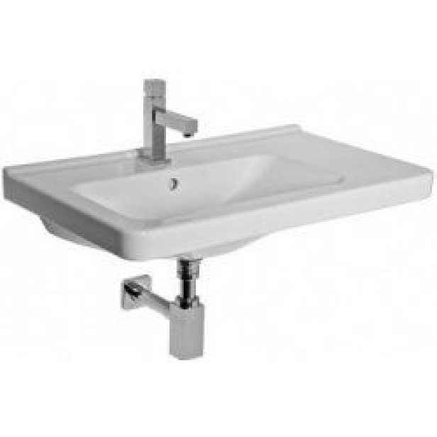 Jika old JIKA CUBITO PURE H8124211001041 - Cubito umyvadlo asymetrické 75 x 45 cm levé; s otvorem pro baterii; bílé/PERLA