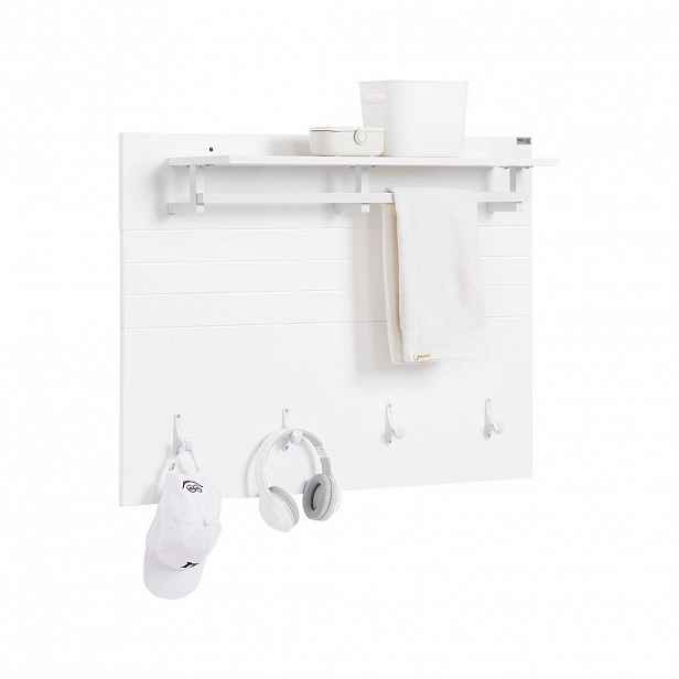 SoBuy NÁSTĚNNÝ VĚŠÁK s policí Bílá 100x20x70cm Minimalistický