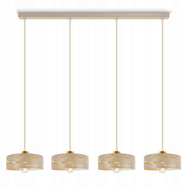 Závěsná lampa do obývacího pokoje Béžová Zlatá E27 Moderní Loft Nastavitelná Luxolar