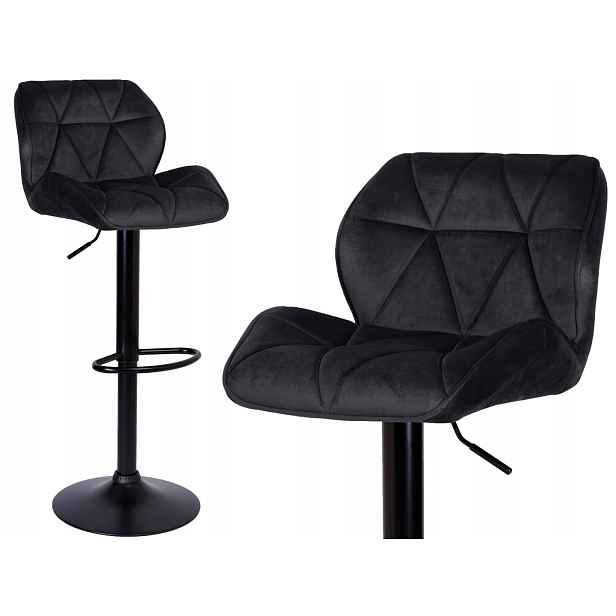 Barová Židle Grappo Black černý Velvet