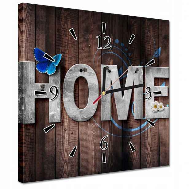 Hodiny 30x30 Nápis Home