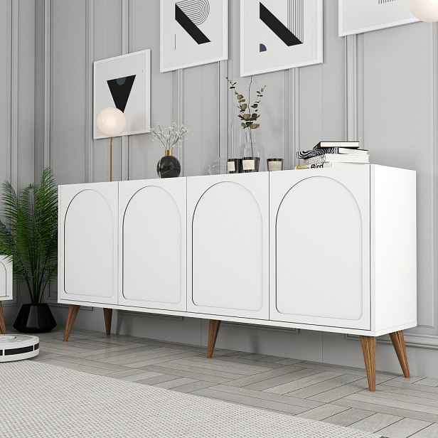 Konzolový stolek Lyon 81 - White, Walnut