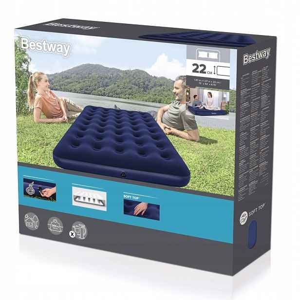 Matrace Dvoulůžková Bestway 67002 – Velurová, 191 x 137 x 22 cm