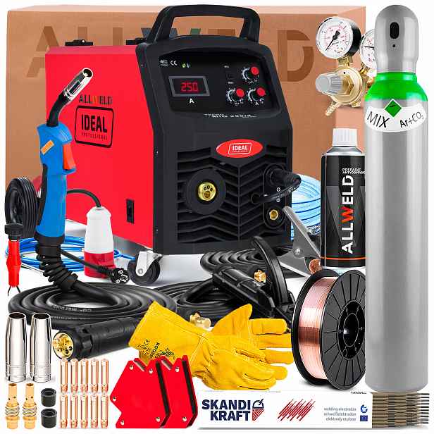 Svářečka Ideal Tecno Mig 250/2 Pro 230V 400V 250A Mma Flux Lutosvařování